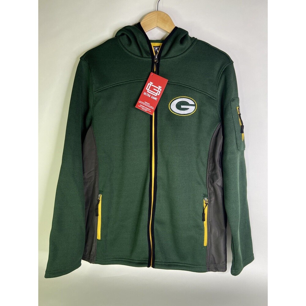 Green Bay Packers NFL Ultra Game Full Zip Hoodie Jacket Mens Size S